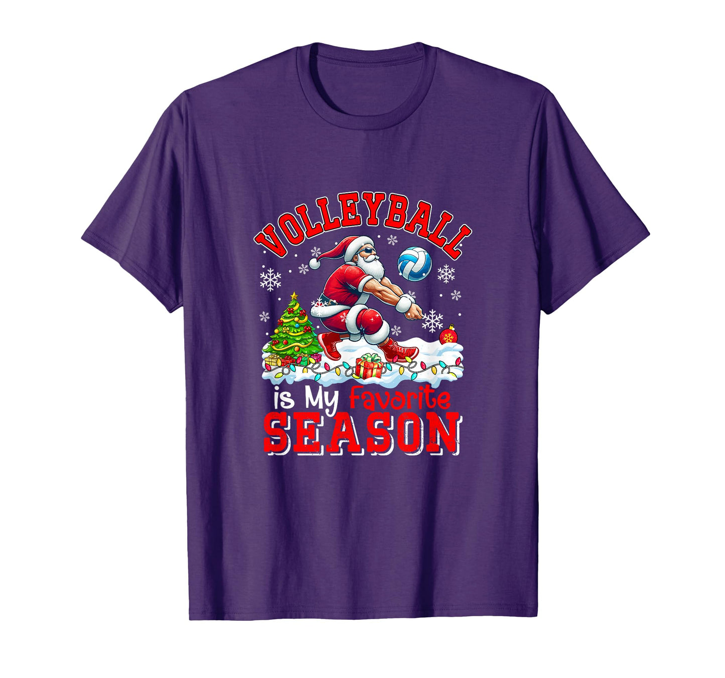 Volleyball is Favorite Season Costume Player Christmas Santa T-Shirt