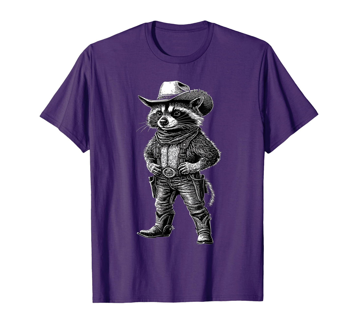 Vintage Raccoon Cowboy Cowgirl Trash Panda Western Country T-Shirt