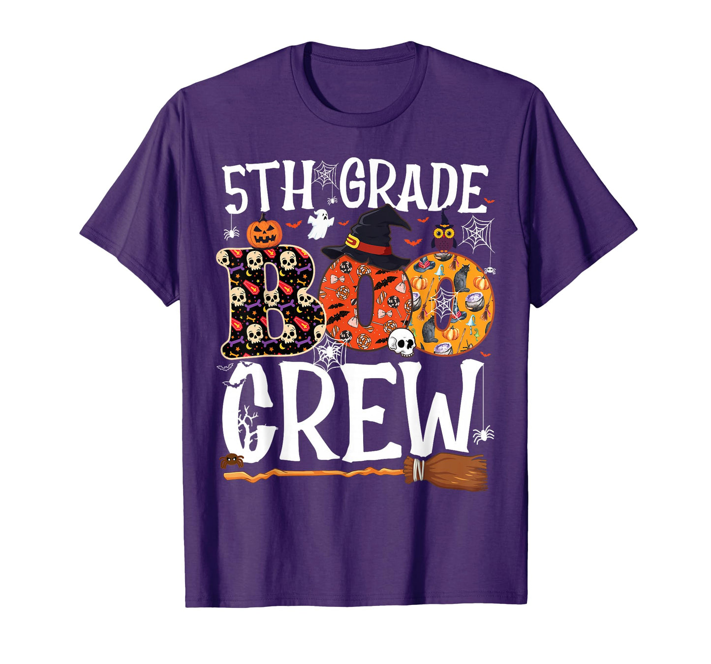 5th Grade Boo Crew Cute Ghost Halloween Teacher Student Kids T-Shirt