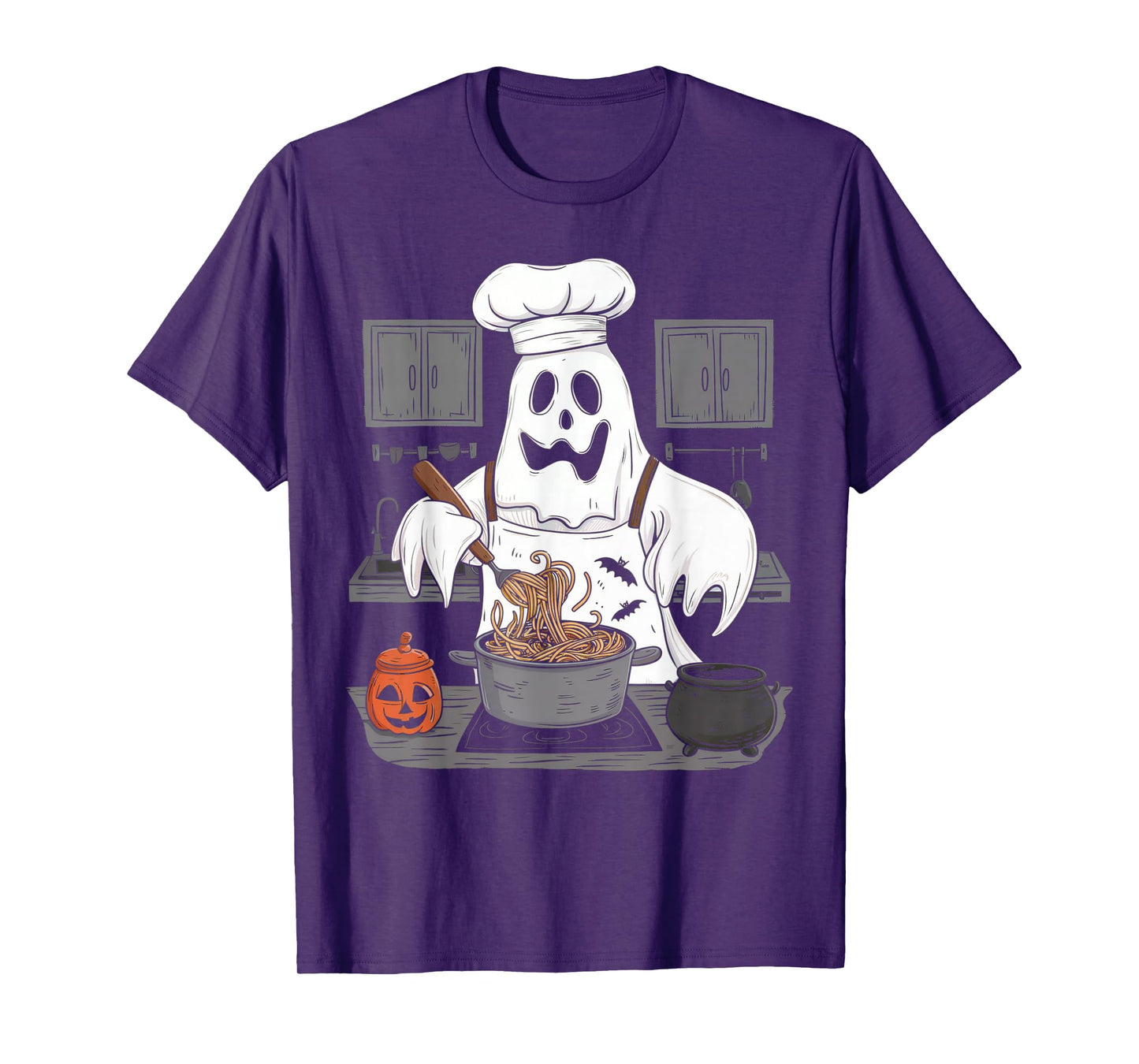 Ghost Cooking Halloween Chef Kitchen Restaurant Staff Crew T-Shirt