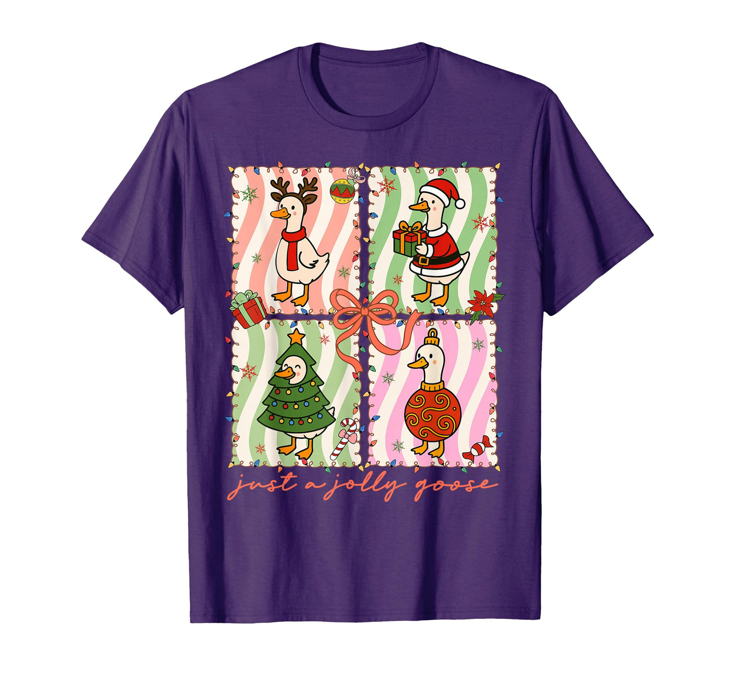 Just A Jolly Goose Christmas Silly Goose Funny Holiday T-Shirt