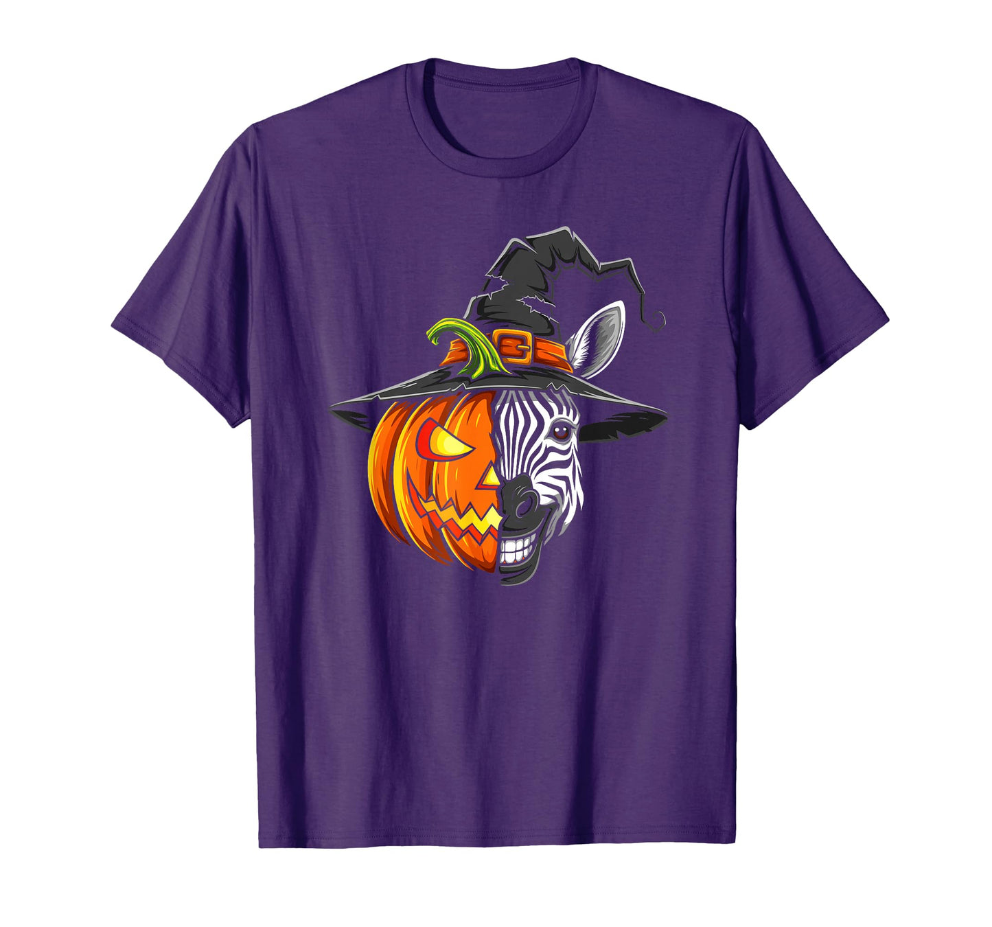 Zebra Pumpkin Jack O Lantern Halloween Kids Mens Womens T-Shirt