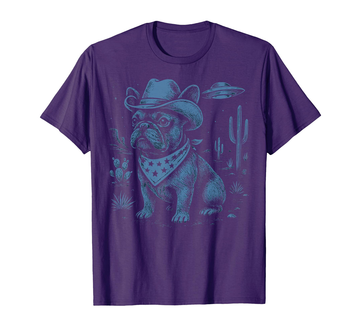 French Bulldog Cowboy UFO T-Shirt