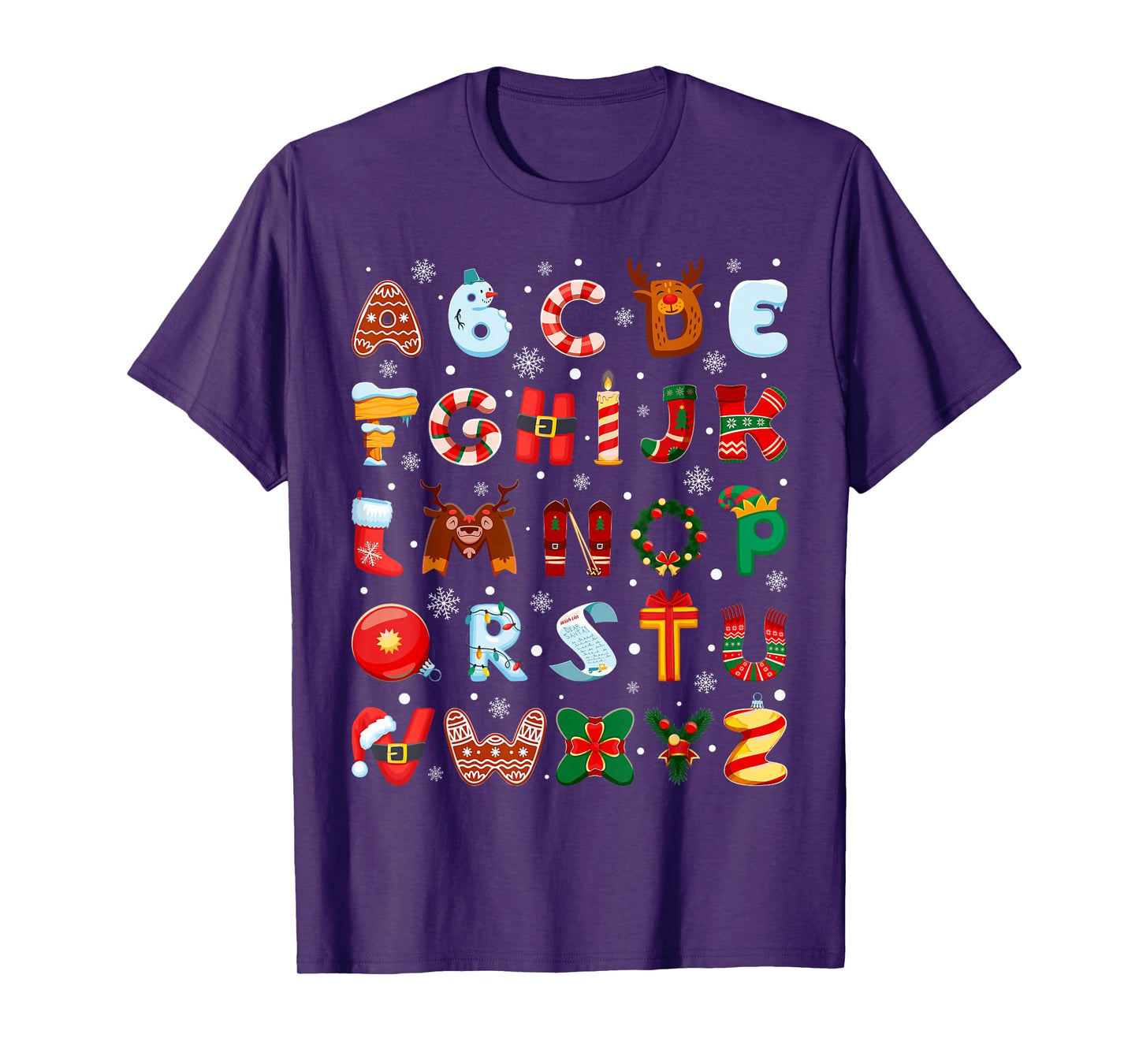 Funny Alphabet Xmas Pre-K Preschool Teachers Merry Christmas T-Shirt