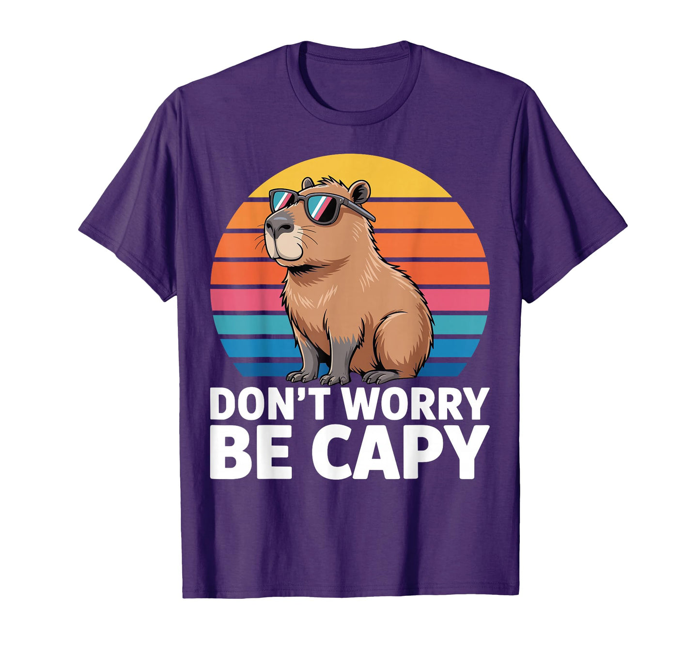 funny Don't Worry Be Capy Capybara Men Boys Kids Youth Women T-Shirt
