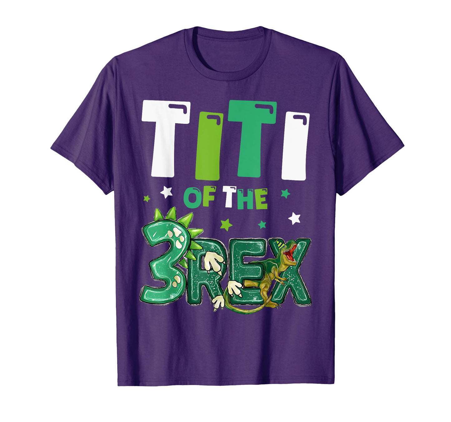 Titi of the Three Rex Birthday Dinosaur Family Matching T-Shirt