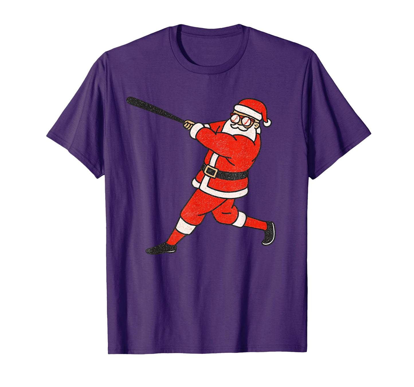 Santa Claus Playing Baseball Xmas Holiday Funny Christmas T-Shirt