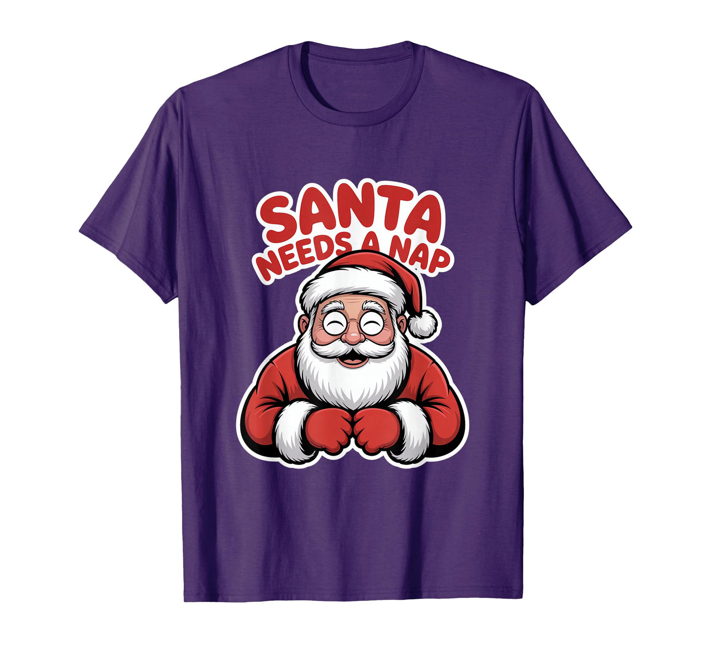 Santa Needs A Nap Funny Christmas Holiday Humor T-Shirt
