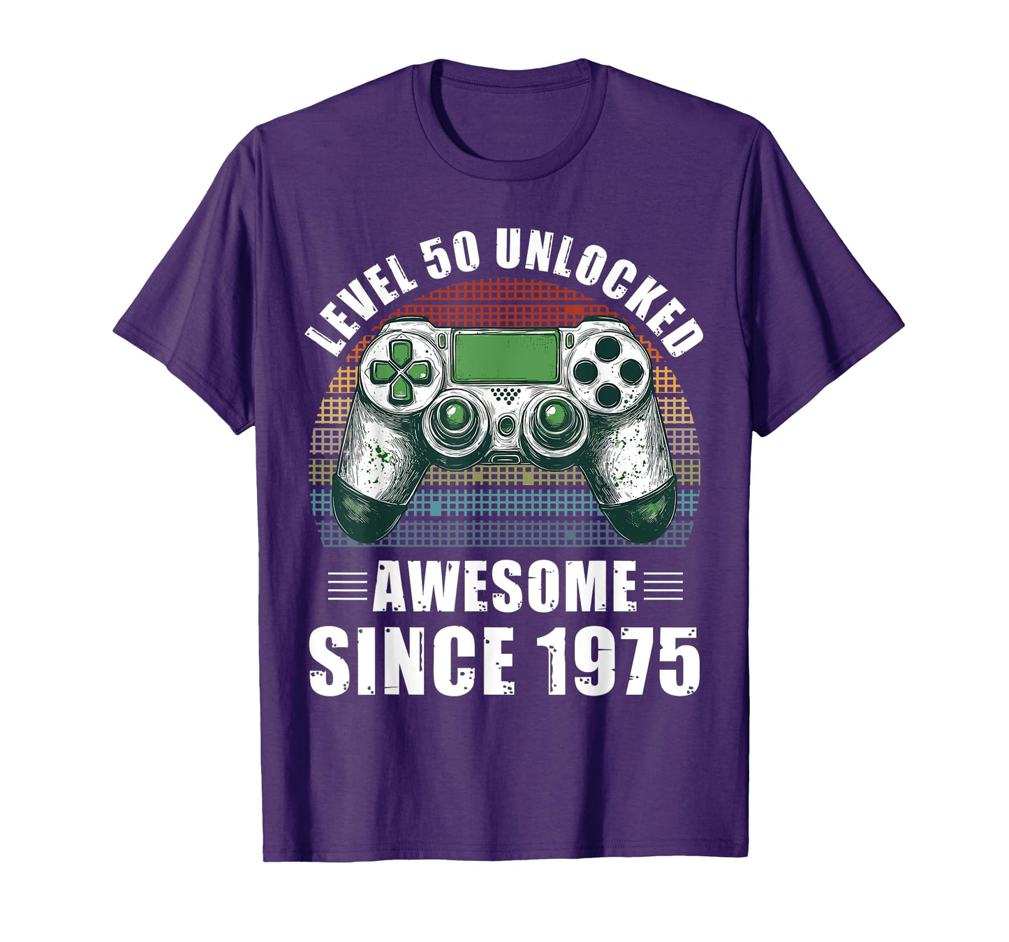 Level 50 Unlocked Video Gamer 50 Birthday Awesome Since 1975 T-Shirt