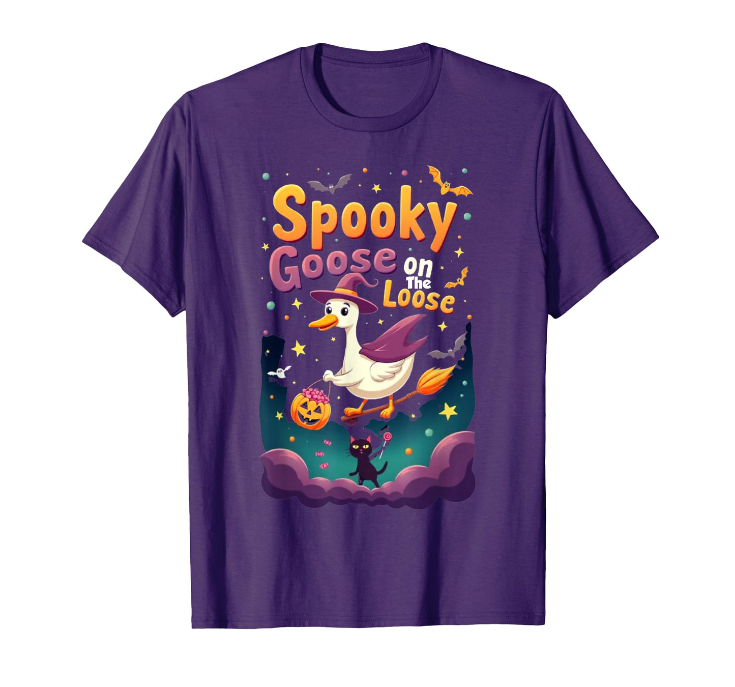 Spooky Goose on The Loose Funny Halloween Animal Goose T-Shirt