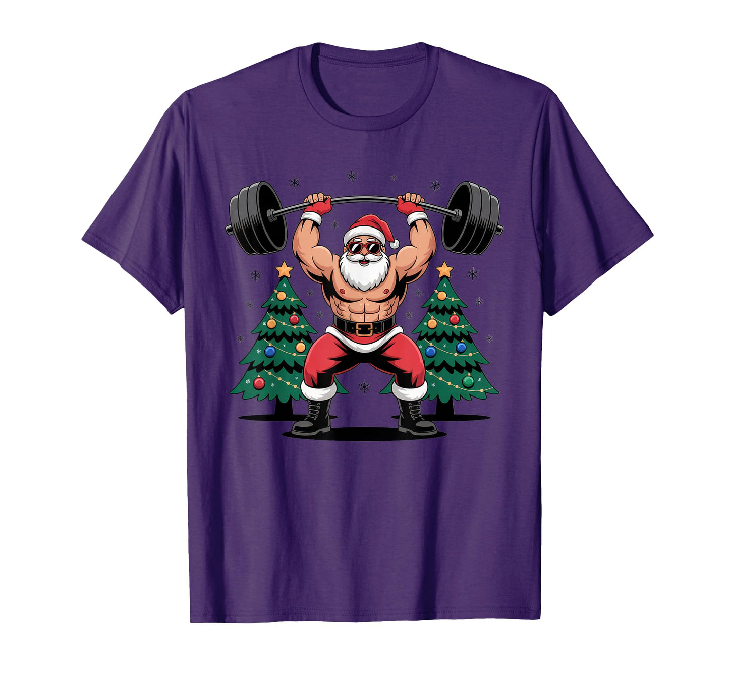 Muscle Santa Christmas Fitness Buff Holiday Vibes T-Shirt