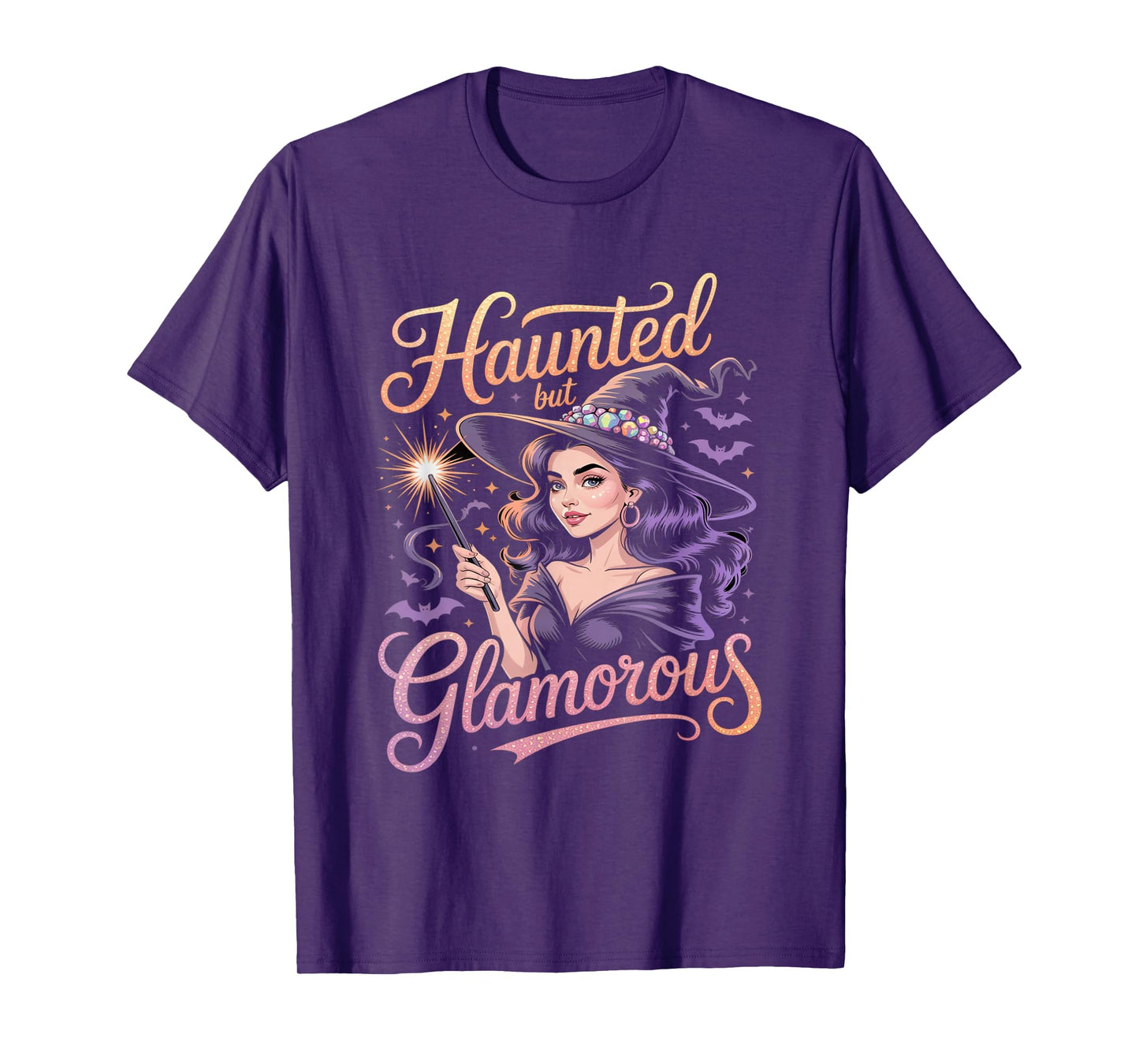 Haunted but Glamorous Witch Halloween Costume Apparel T-Shirt