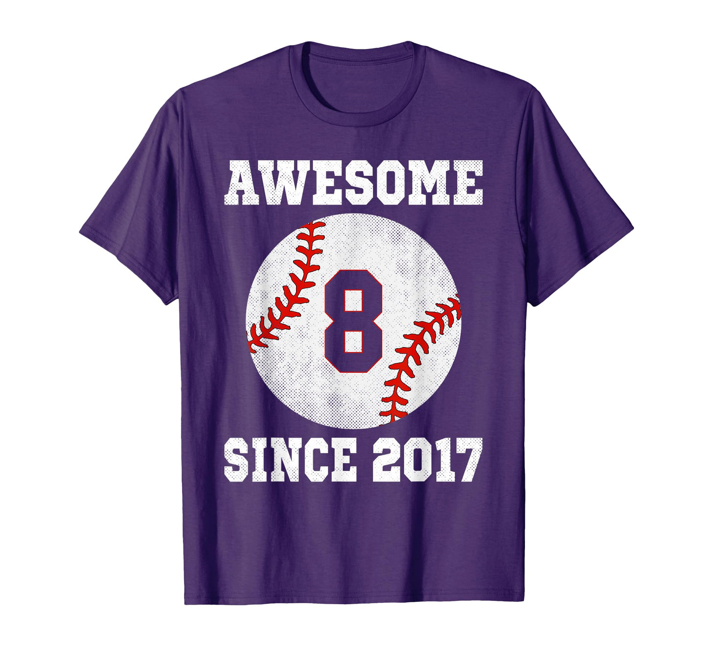 8th Birthday Baseball Player 8 Years Old Vintage Sports T-Shirt