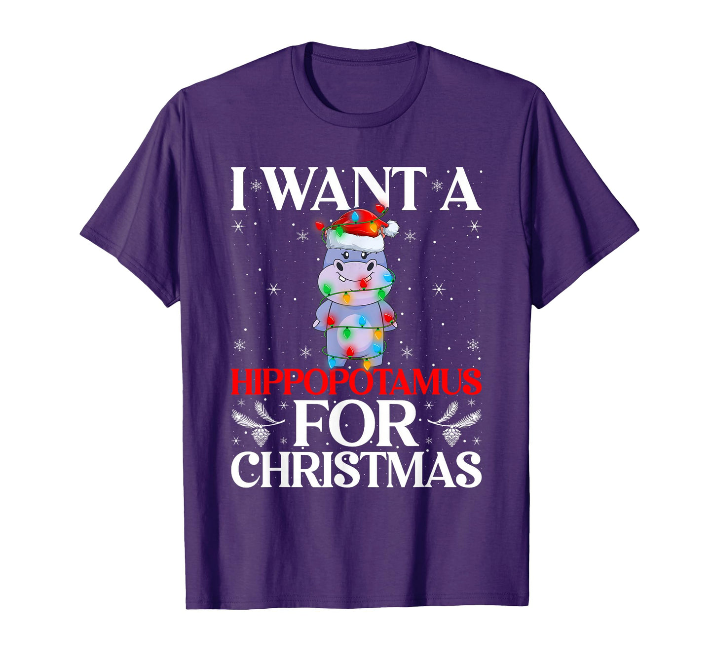 I Want A Hippopotamus for Christmas Hippo Xmas Girl Kid Boys T-Shirt