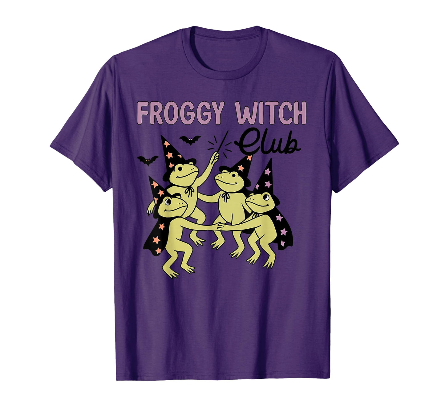 Halloween Froggy Witch Club Frog Lover Art T-Shirt