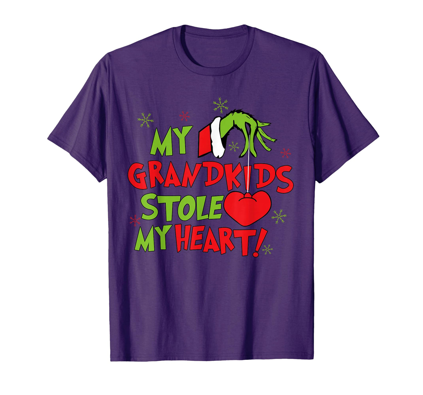 My Grandkids Stole My Heart Christmas Holiday Grandma Pajama T-Shirt