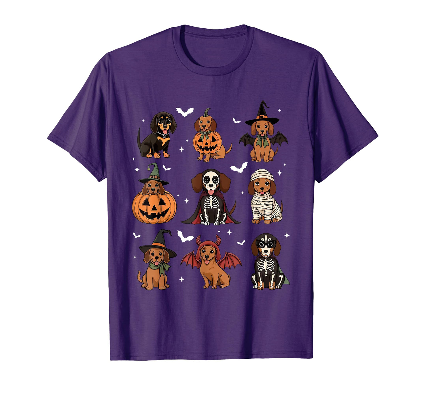 Weiner Dog Witch Happy Halloweenie Cute Halloween Dachshund T-Shirt