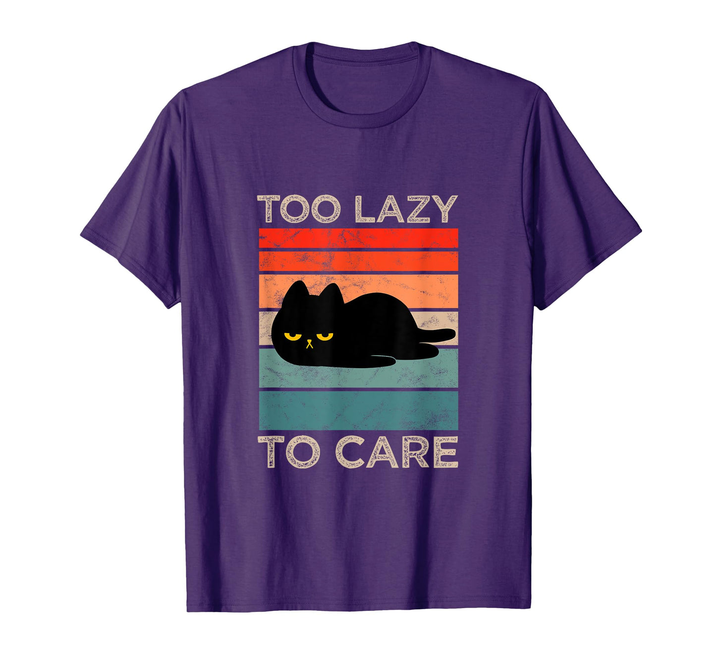 TOO LAZY TO CARE Retro Cat – Funny Lazy Cat T-Shirt