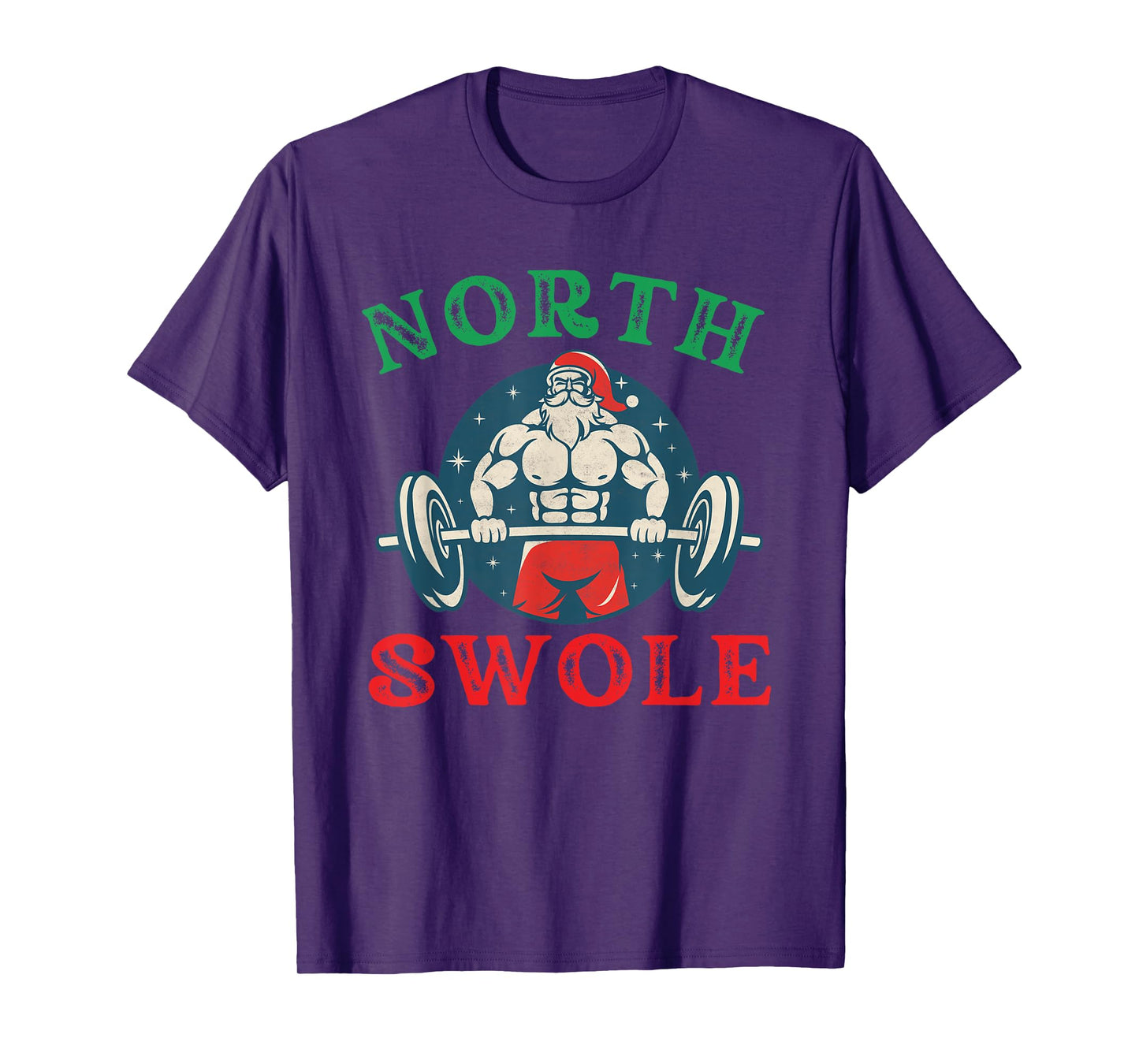 North Swole Funny muscle Santa Christmas bodybuilding gym T-Shirt