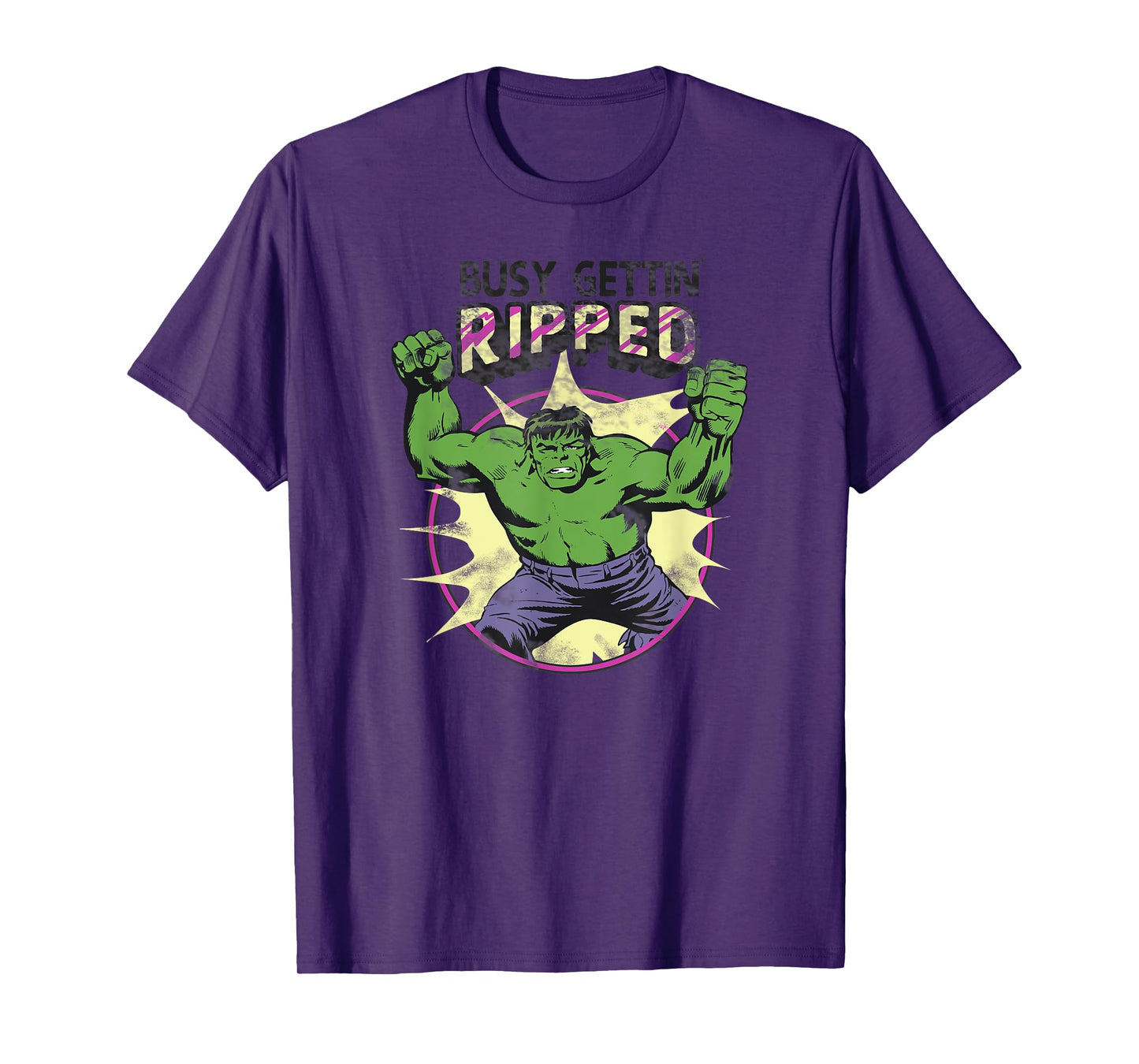 Marvel Avengers Incredible Hulk Busy Gettin' Ripped Vintage T-Shirt