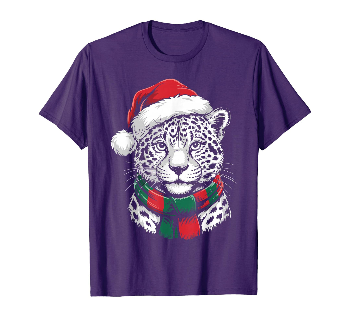 Jaguar Xmas Santa Hat Scarf Christmas Costume T-Shirt