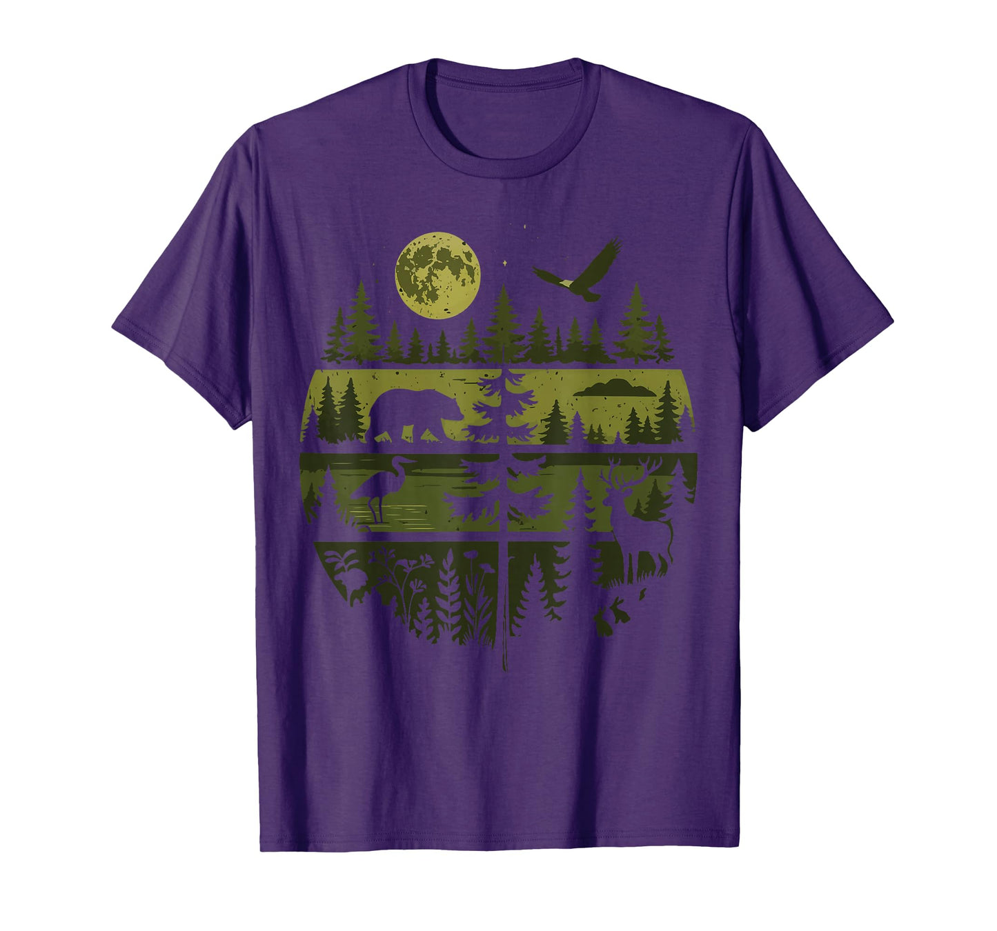 Forest Retro Nature Wildlife Outdoor T-Shirt