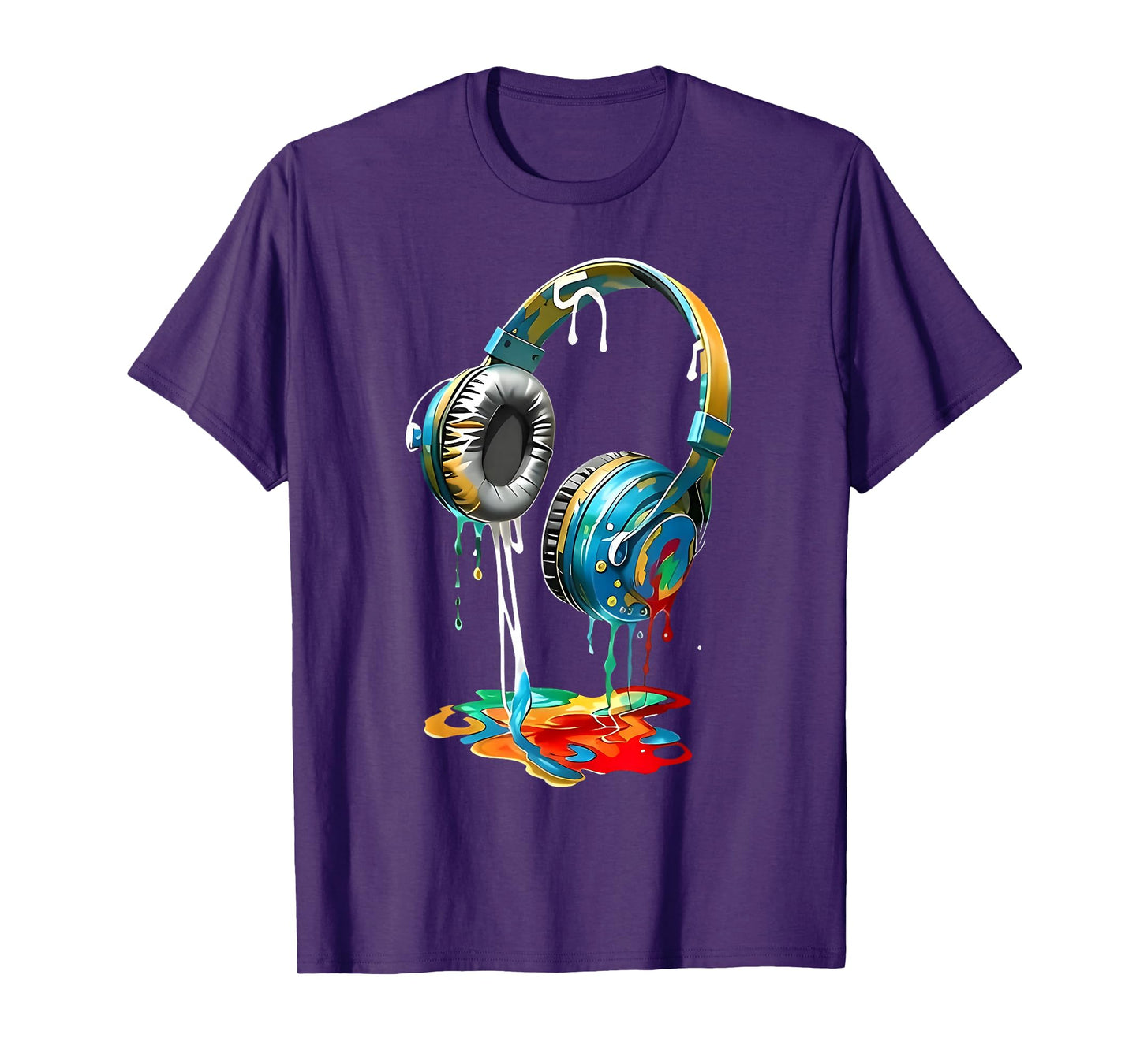 Colorful Headphones Music Lover Gifts Musican Music DJs Tee T-Shirt