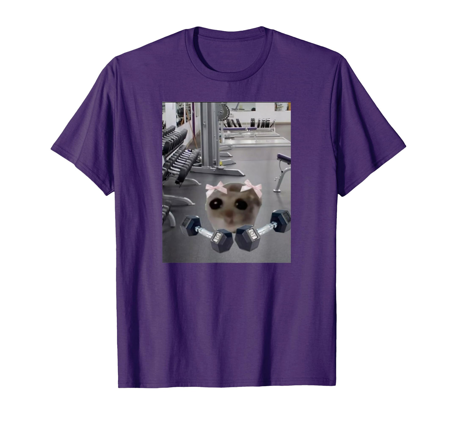Sad Hamster Funny Gym Pump Viral Gerbil Lifting Unisex T-Shirt