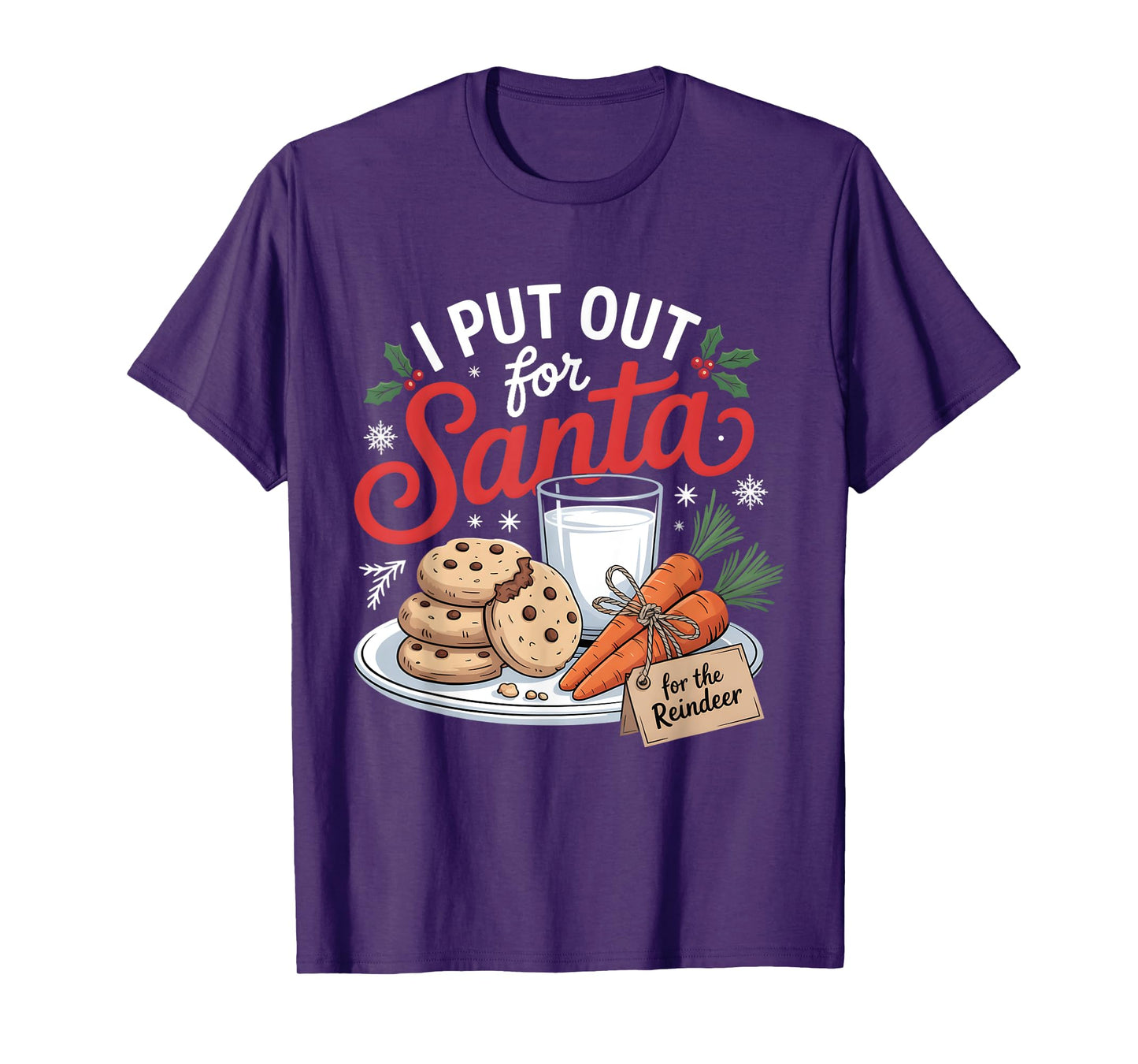 I Put Out for Santa Christmas Reindeer Carrot Cookies Women T-Shirt
