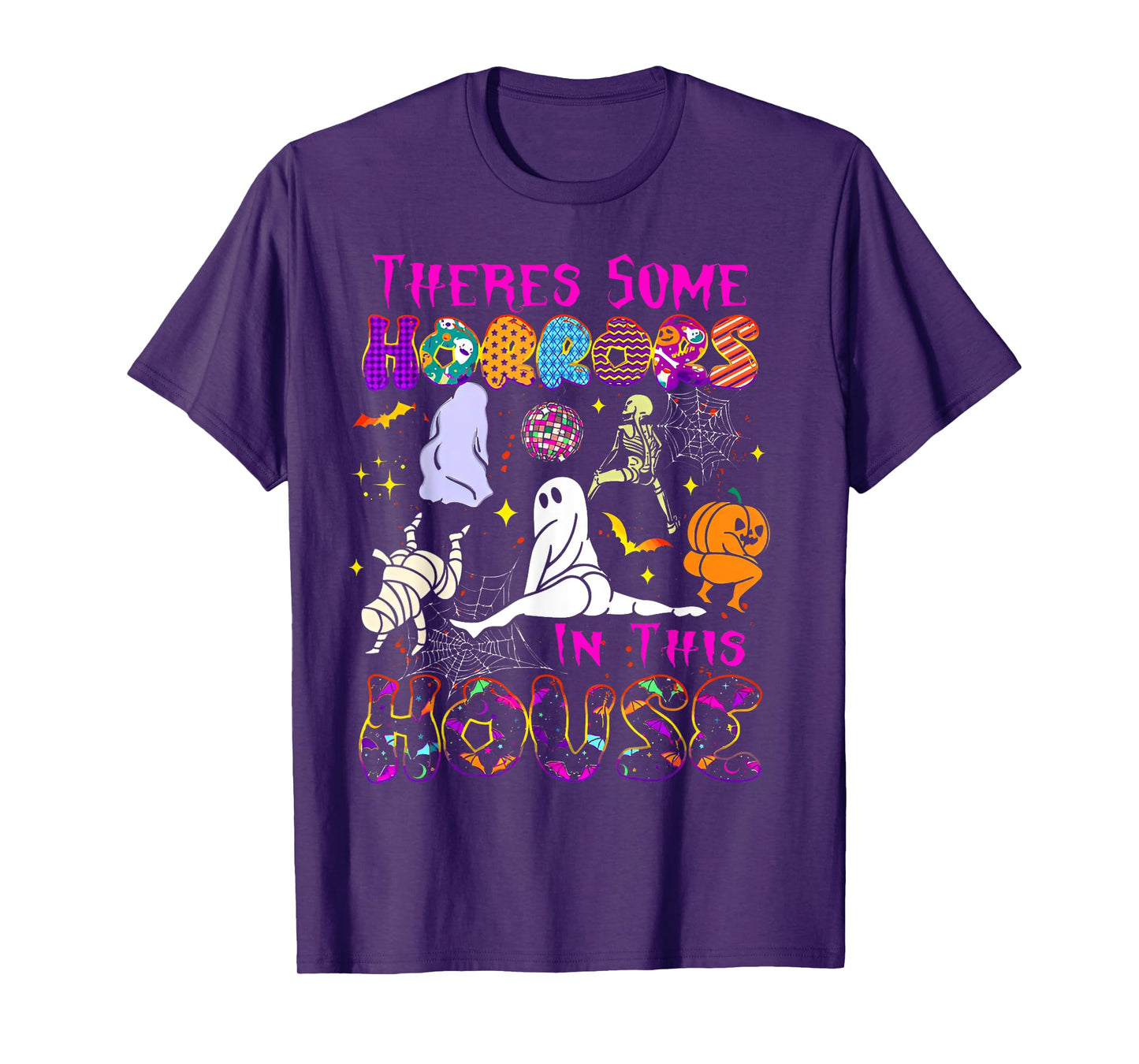 There's Some Horrors in This House Funny Horror Characters T-Shirt