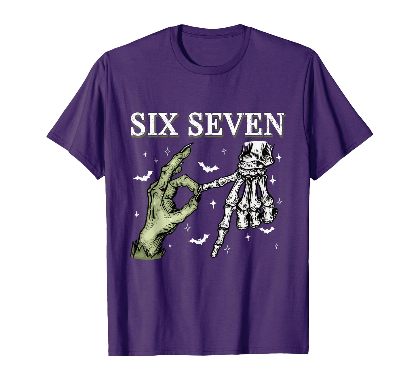 67 Six Seven Brainrot Halloween Witch Skeleton Phrase Meme T-Shirt