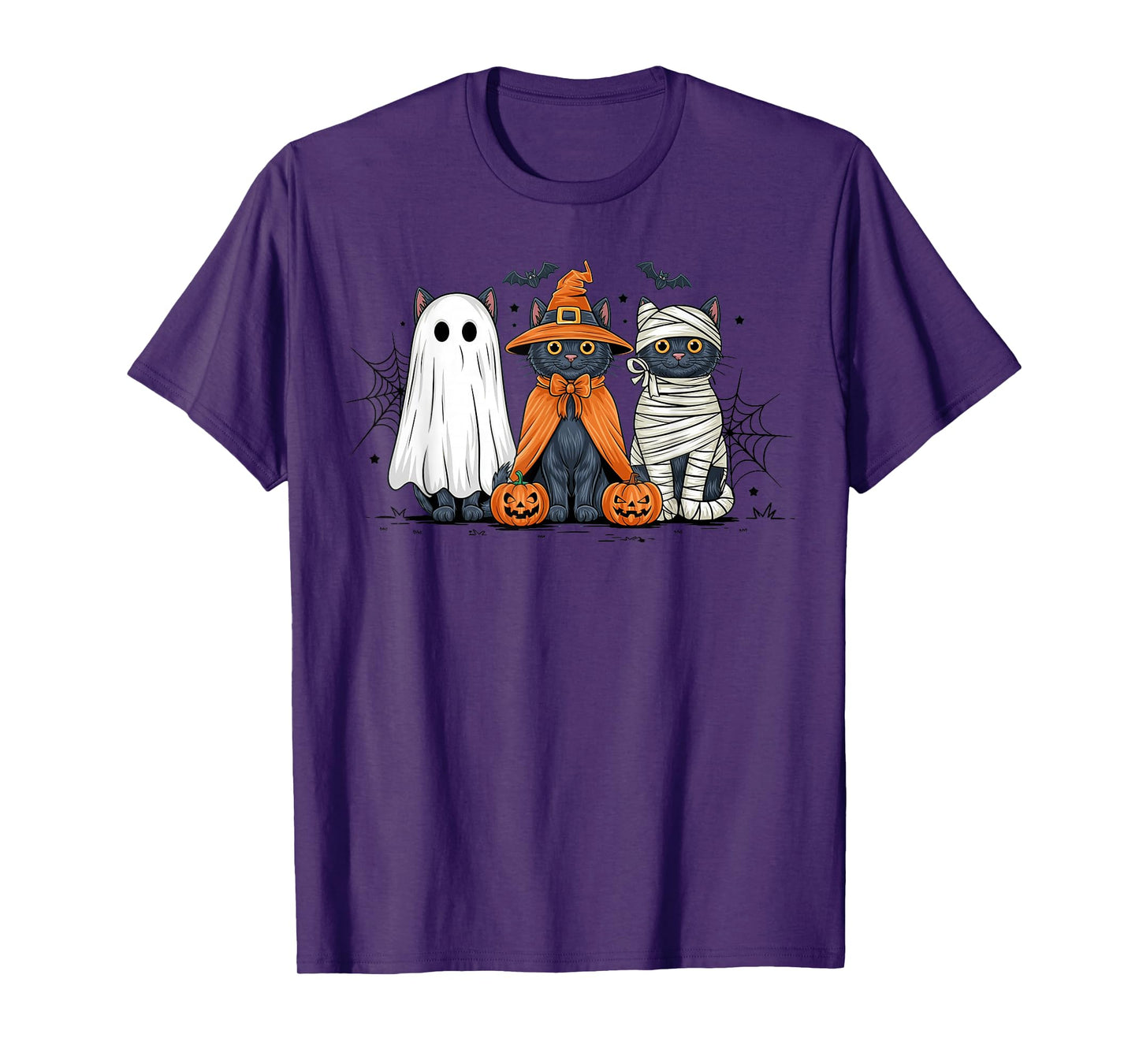Black Cat Witch Scary Halloween T-Shirt