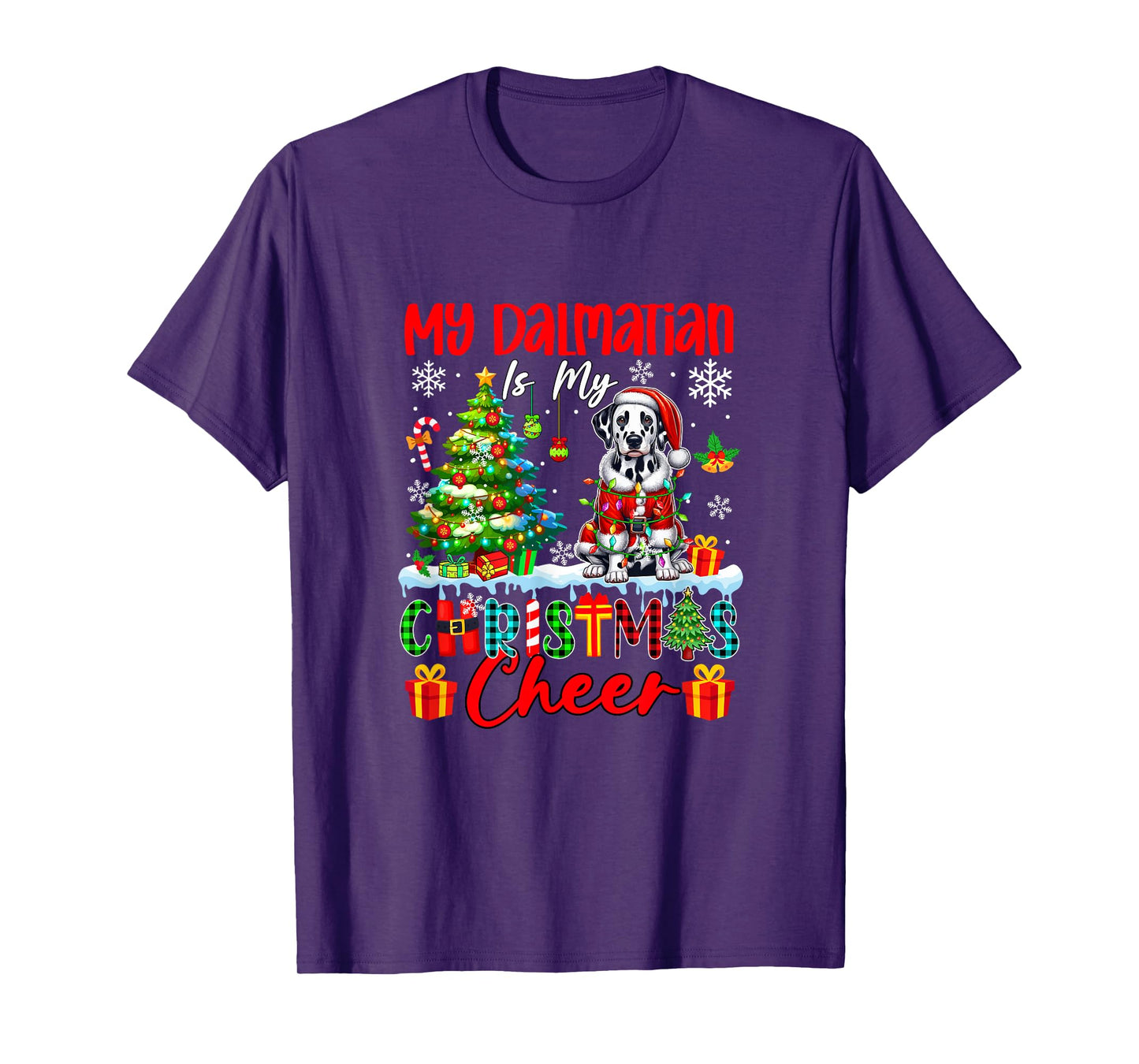 My Dalmatian is My Xmas Cheer Funny Santa Dog Owner Kids T-Shirt