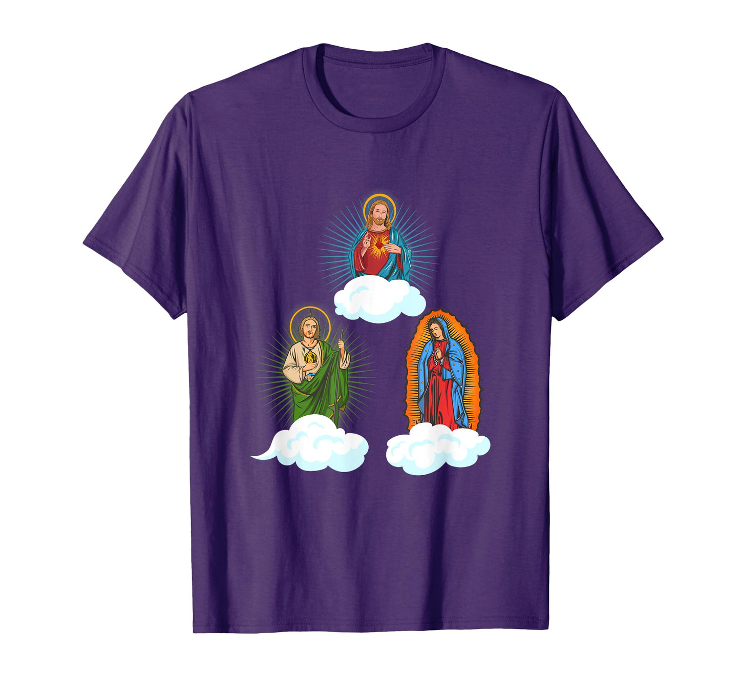 Jesus. Virgen María y San Judas Tadeo In Clouds T-Shirt