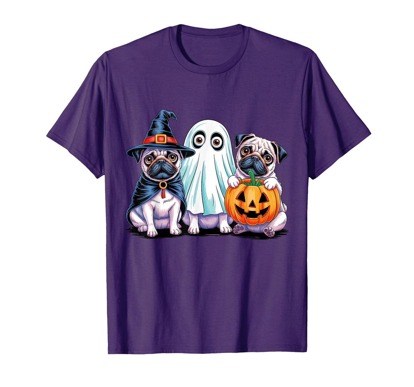 Pug Halloween Funny Dog Lover Pumpkin Witch Ghost Boo T-Shirt