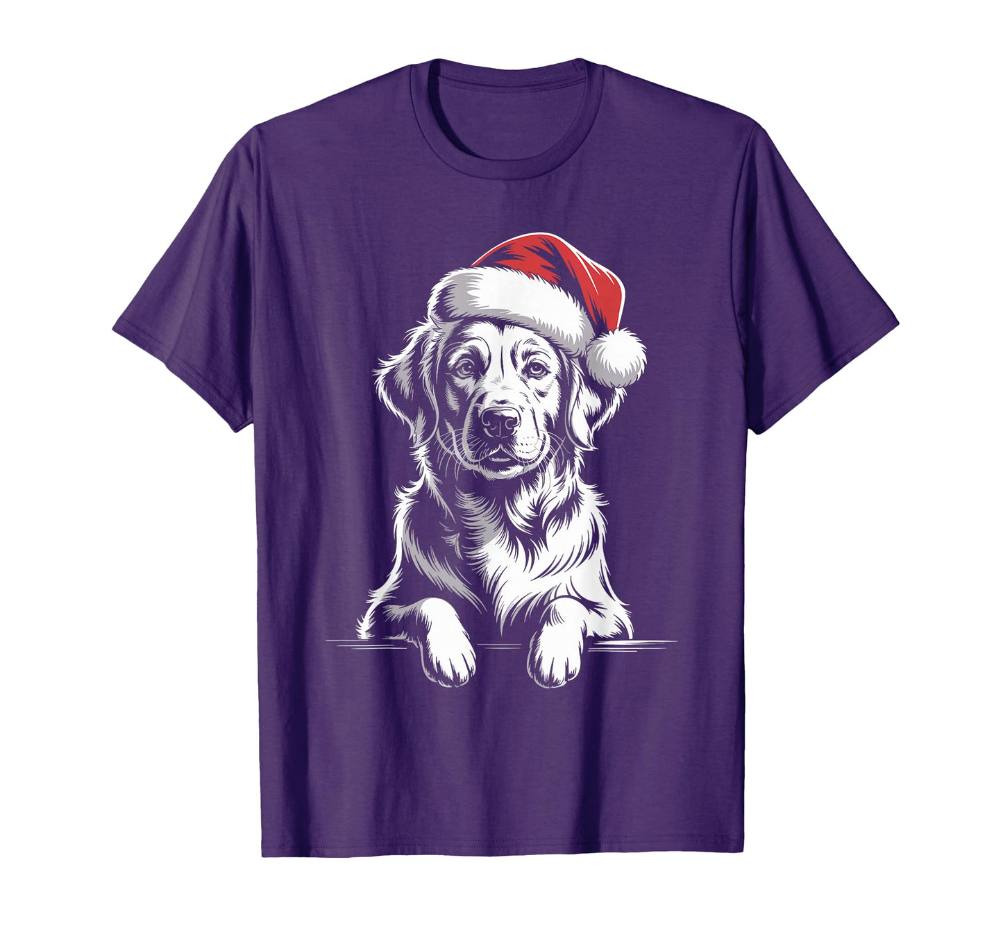 Golden Retriever Dog Santa Hat Christmas Pajama Men Women T-Shirt