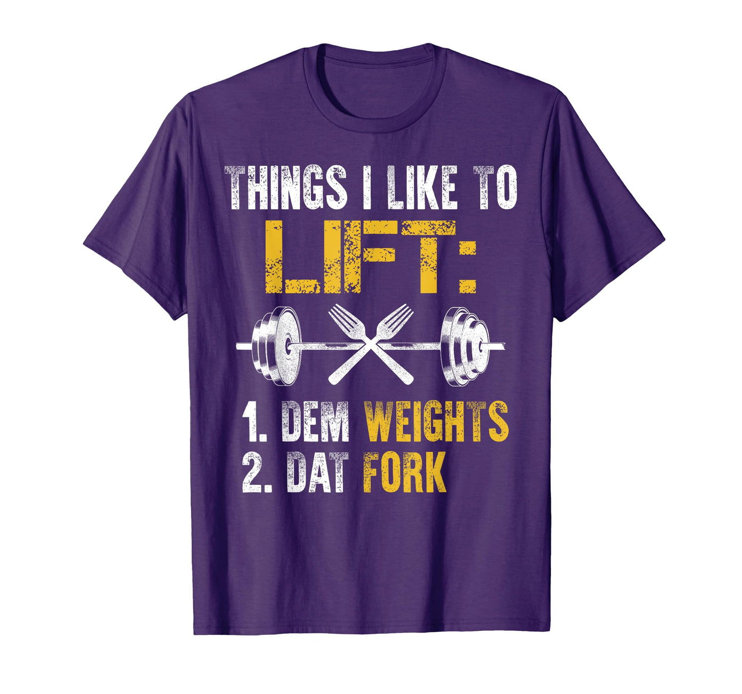 Funny Weight Lifting With Sayings Lift Dat Fork Gym Fitness T-Shirt