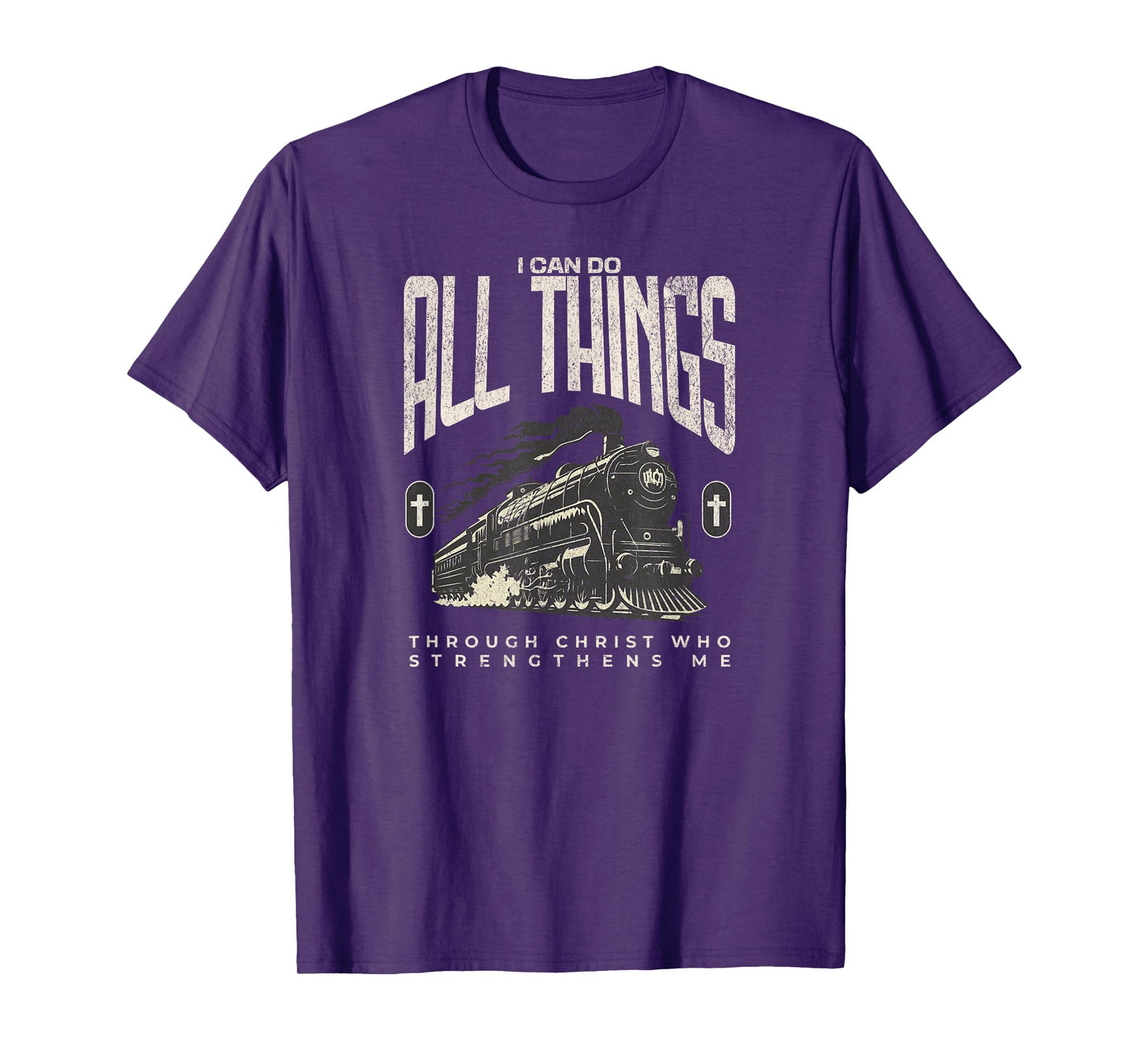 Steam Train Engine Locomotive Christian Jesus Faith Based T-Shirt
