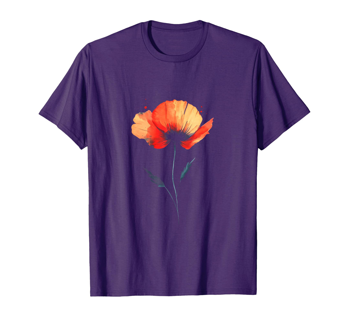 Poppy Flower August Birth Flower Poppies Floral Birthday T-Shirt