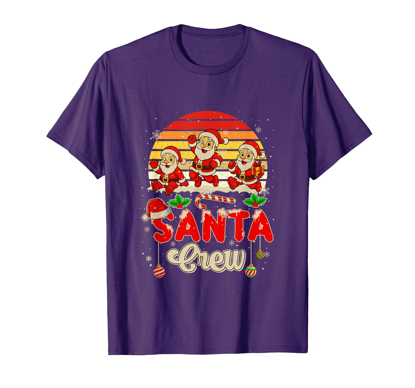 Vintage Santa Crew Three Santa Christmas Snow Lover Kids T-Shirt