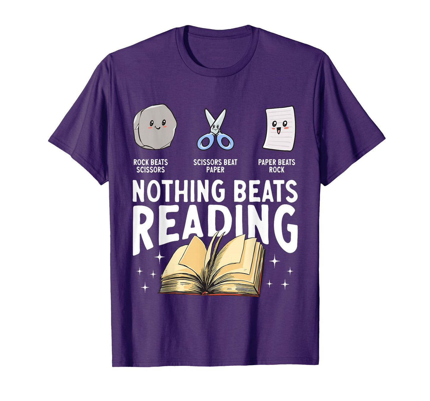 Rock Paper Scissors Nothing Beats Reading T-Shirt