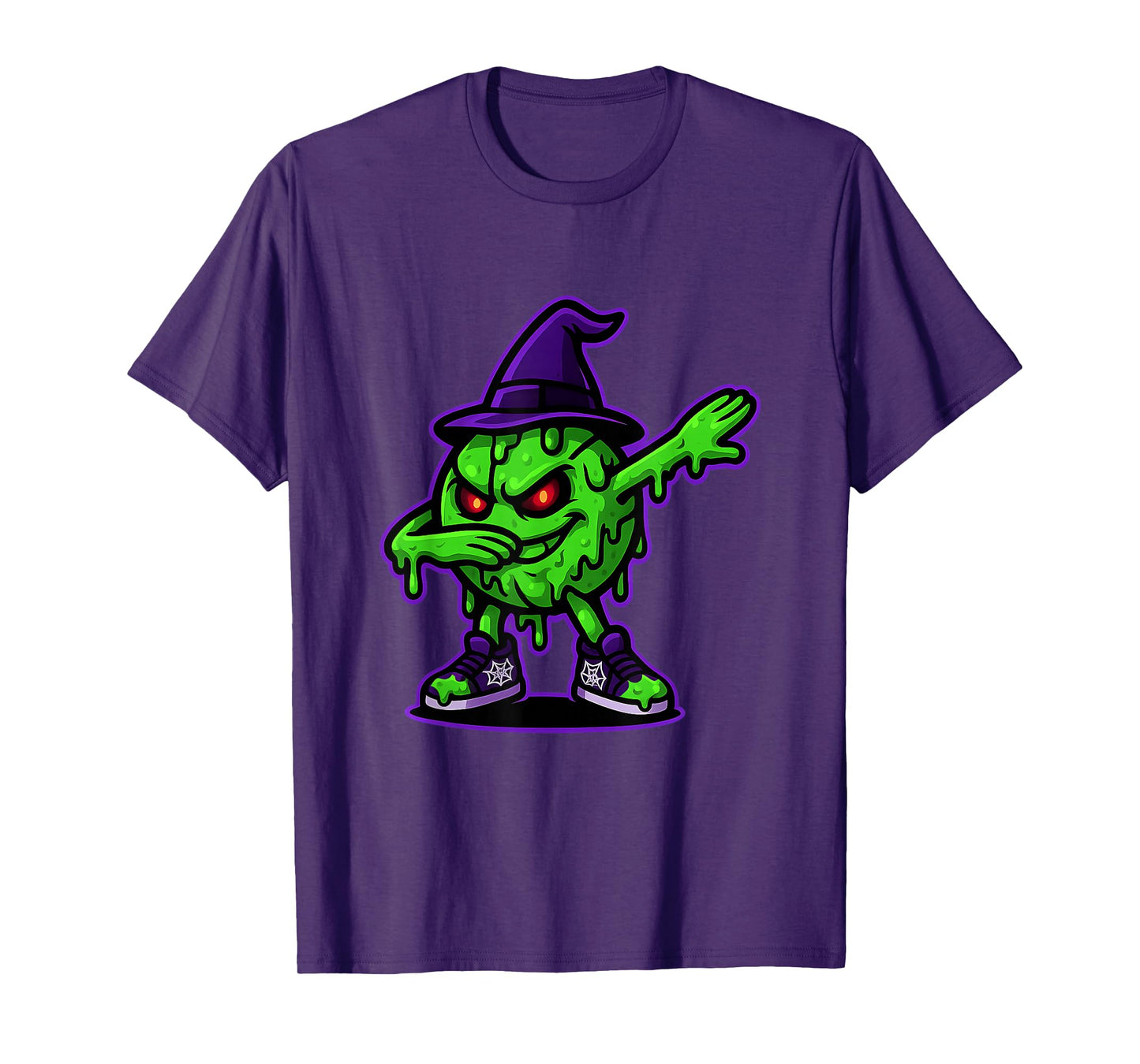 Slime Monster Halloween Dabbing Drip Basketball Witch Hat T-Shirt
