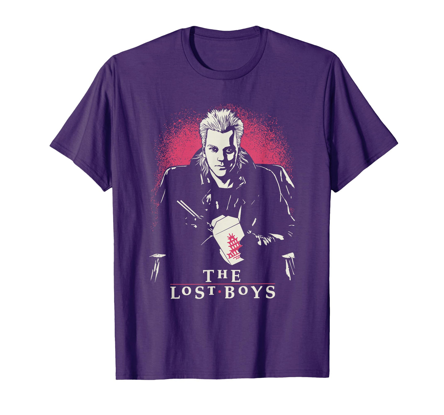 The Lost Boys Front Back Never Grow Old Pink Horror Movie T-Shirt