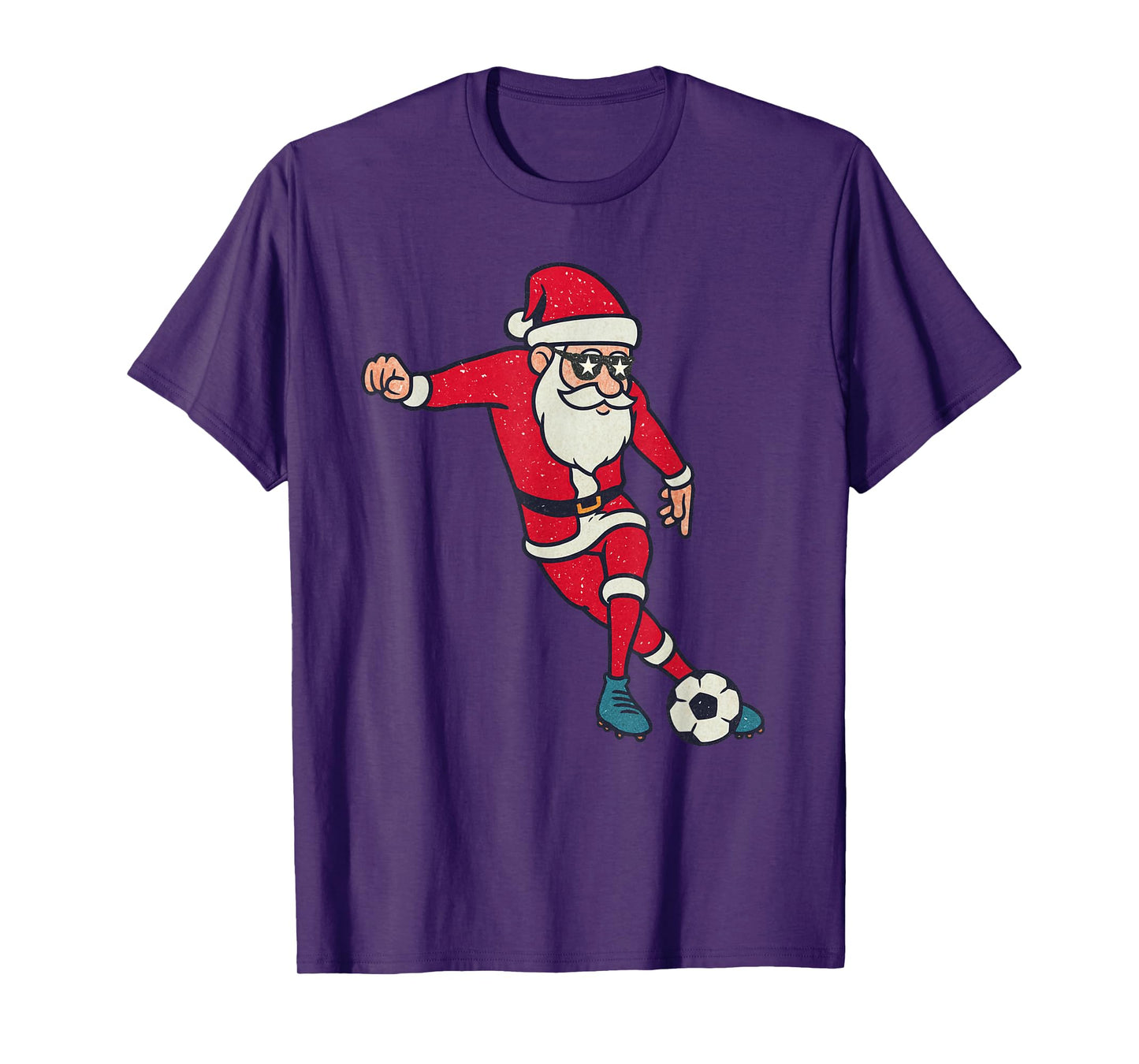 Santa Playing Soccer Christmas Vintage Funny Xmas Holiday T-Shirt