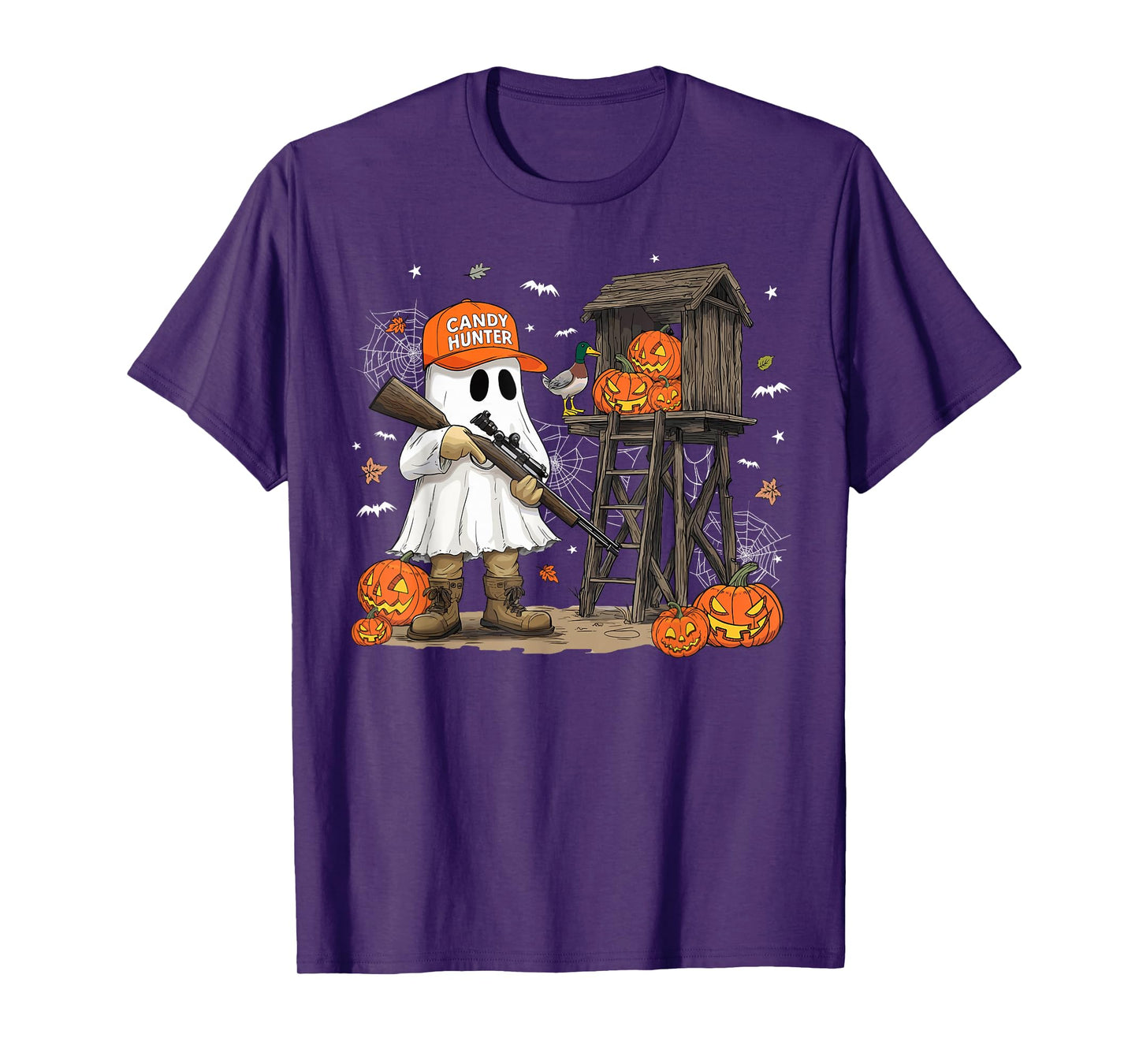 Candy Hunter Camo Ghost Funny Halloween Hunting Season Boys T-Shirt