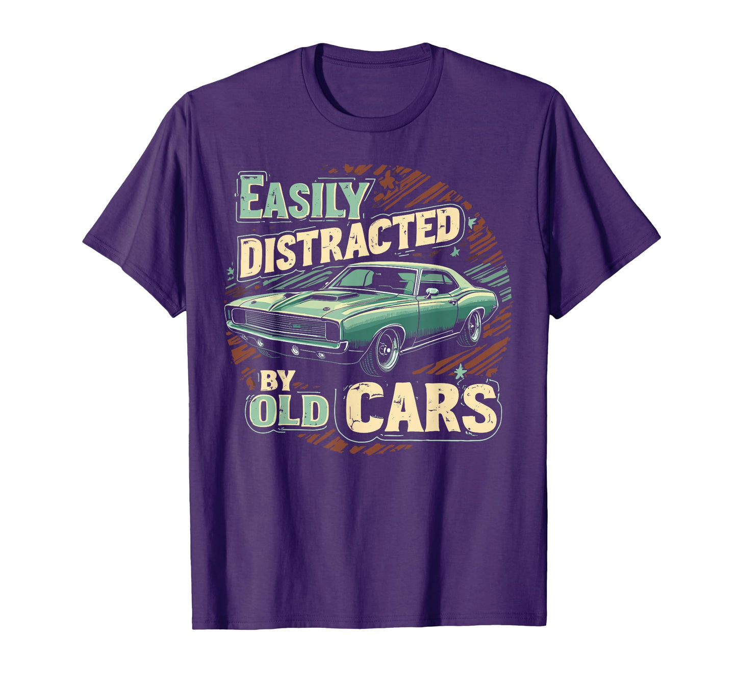 Easily Distracted By Classic Cars Old Vintage Car Guy T-Shirt