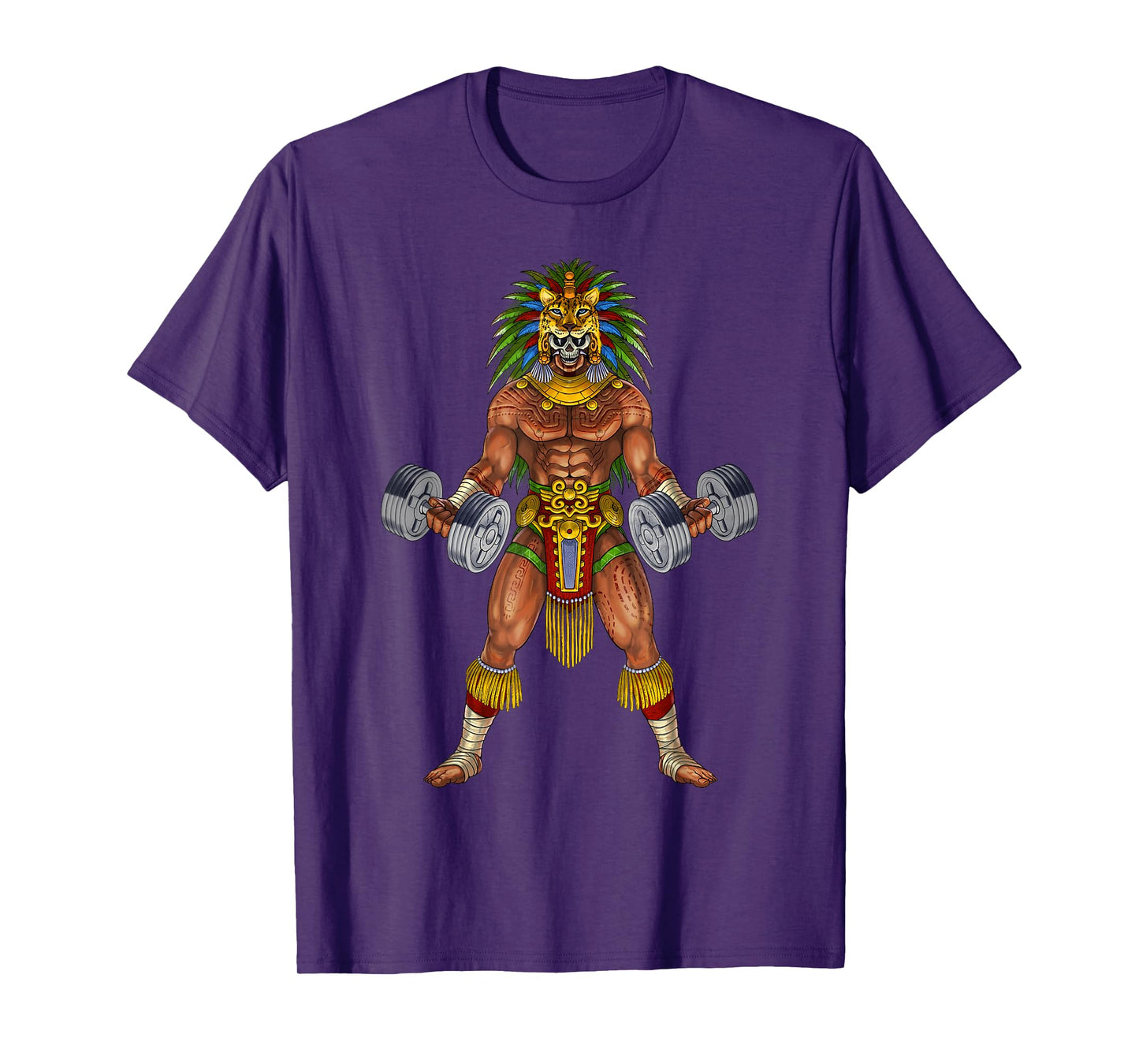 Aztec Jaguar Warrior Bodybuilding Gym Weightlifting Fitness T-Shirt