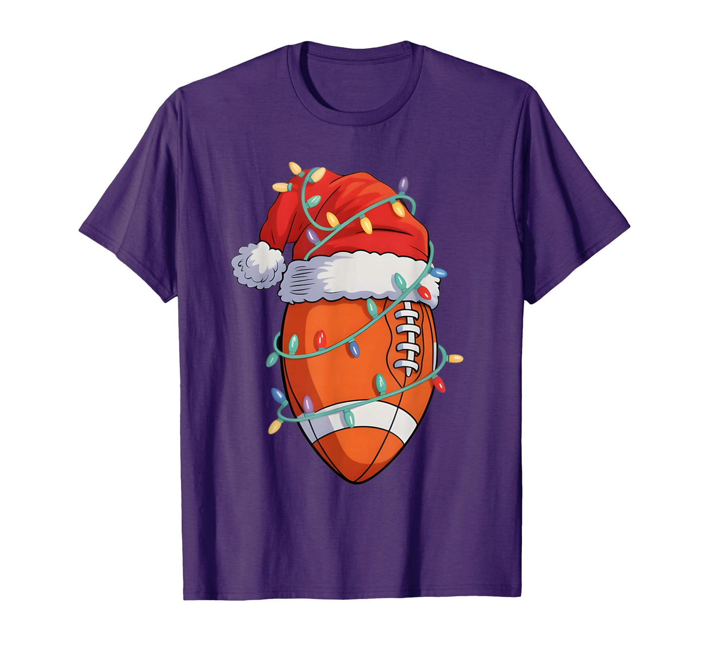 Santa Sports Design for Men Boys Christmas Football Player T-Shirt
