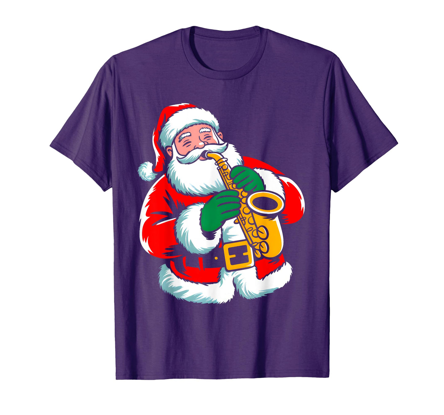 Santa Playing Saxophone Xmas Vibes Funny Christmas Pajama T-Shirt