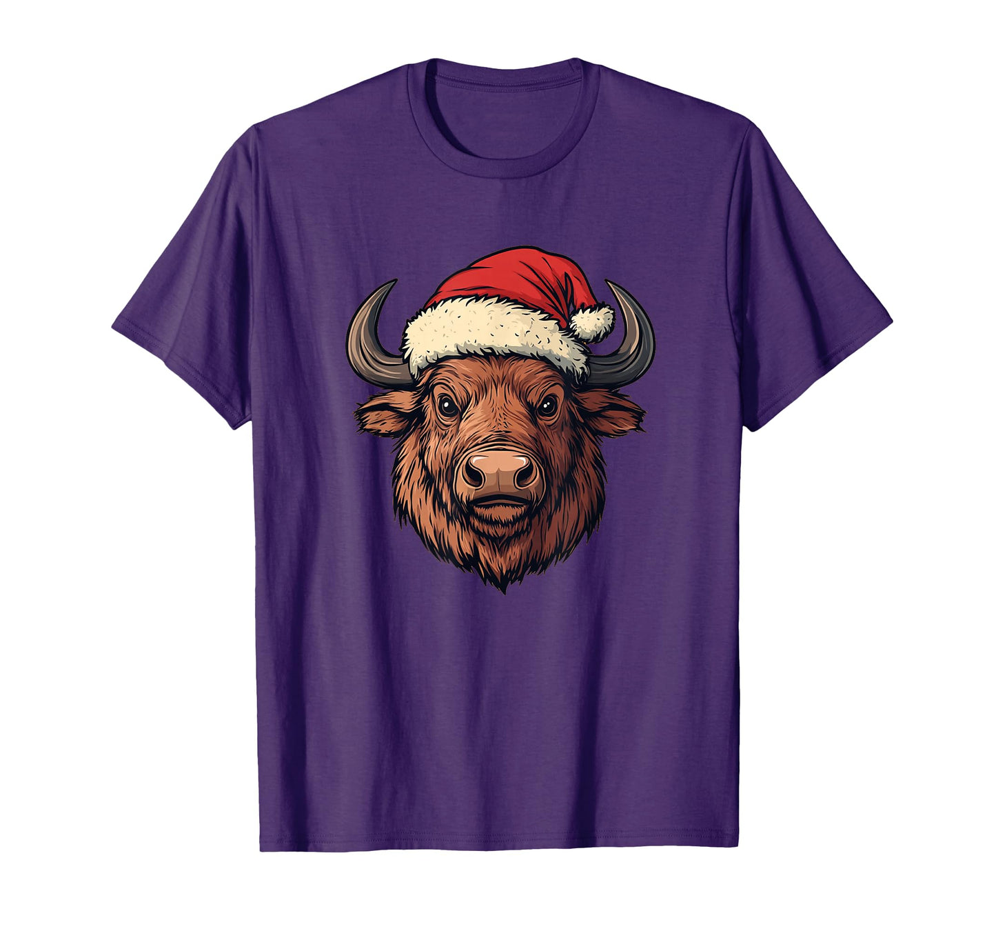Holiday Fun with Buffalo in Santa Hat Costume T-Shirt
